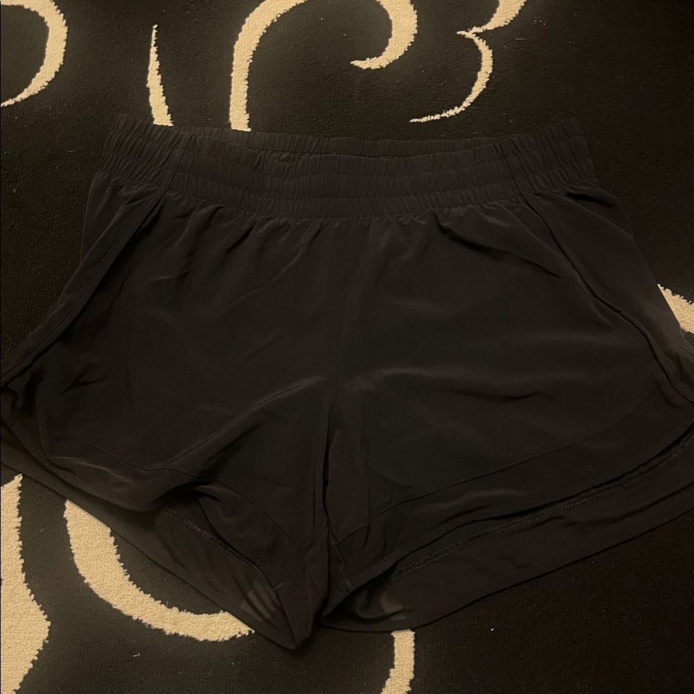 Athleta Black Mesh Racer Shorts